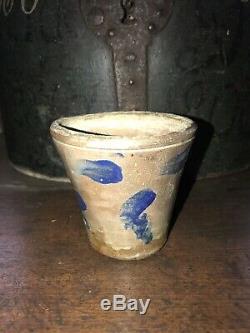 Extremely Rare Johnstown PA Swank Decorated Stoneware Miniature Flower Pot Crock
