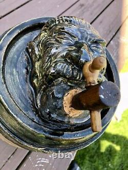 Folk Art Stoneware Cask Crock, Beer Keg, Bacchus, By John Nagel (1933-2016)