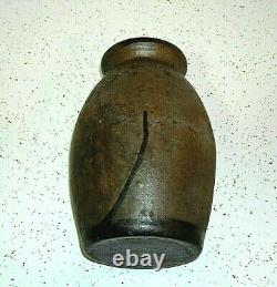 Freehand Decorated Stoneware Salt Glaze Preserve Canner Banded Striper Crock