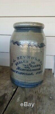 Gallon Proctorville Ohio River Reynolds Stoneware Jar Ctock OH Merchant Lawrence