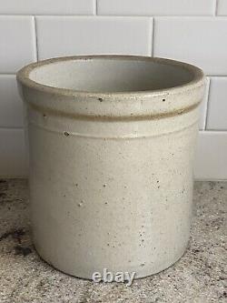 Glazed Stoneware Pottery Crock Vintage Primitive Farmhouse Utensil Holder