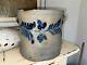 Gorgeous 3 Gallone Stoneware Crock Withleaf And Flowe Design