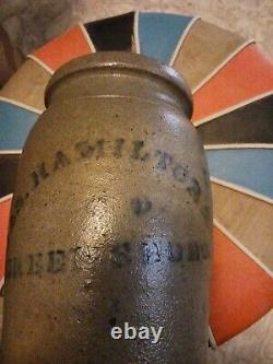 Great Antique Stoneware 2 Gallon Jas Hamilton Greensboro Pa Salt Glazed Crock