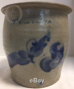HB Pfaltzgraff York, PA Blue Decorated Stoneware Salt Glazed Crock