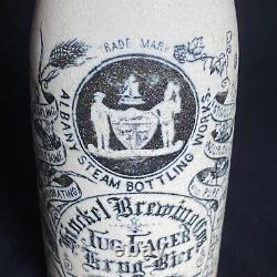 HINCKEL BREWING CO ALBANY, NY. Advertising Stoneware Bottle Bier Beer Crock