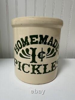 HOMEMADE 1¢ PICKLES Crock Utensil Jar FRIENDS Monica's Kitchen 1/2 Gallon