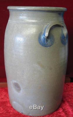 Hamilton & Jones Greensboro PA Stoneware Blue Cobalt 3 Gallon Butter Churn Crock