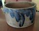 Henry Myers Baltimore Md Stoneware Cake Crock As Is Rare Blue Decorated Signed