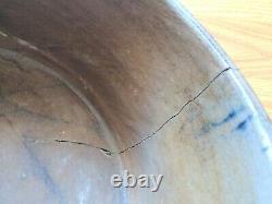 Henry Myers Baltimore MD Stoneware Cake Crock as is Rare Blue Decorated Signed