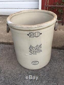 Huge Antique Vintage 20 Gallon Crock Western Stoneware Monmouth ILL Glazed