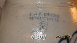 J & E Norton Oak Leaf Stoneware Crock