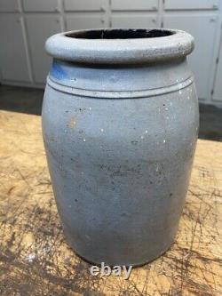 James Hamilton Greensboro Pa Salt Glazed Cobalt Stoneware Crock