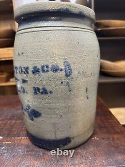 Jas Hamilton & Co. 2 gal Greensboro, PA Blue/Gray Crock