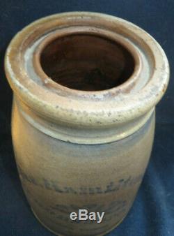 Jas. Hamilton & Co Greensboro, PA Cobalt Decorated Stoneware Canning Jar / Crock