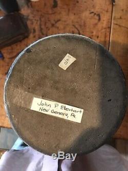 John P Eberhart New Geneva Pa Stoneware Jar Crock Bright