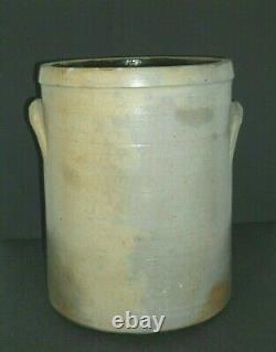 L. W. MINIER MOGADORE OHIO Large 3 Gal. Stoneware Crock Akron OH Salt Glaze