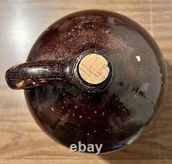 Large 12 Antique Brown Salt Glaze Stoneware Primitive Beehive Whiskey Jug Crock