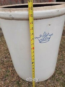 Large 20 GALLON Antique Stoneware Crock Crown, Local Pickup Only, Good Condition
