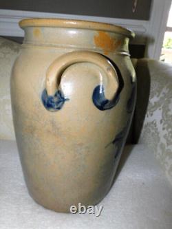 Large 4 Gallon Stoneware Crock Attrubuted To Millburn Alexandria