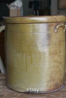 Large Antique 8 Gallon Meyer Texas Stoneware Crock