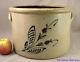 Large Charleston Mass Decorated Stoneware Butter Crock 19th Cent