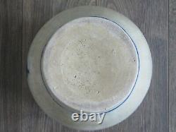 Large antique stoneware butter churn with salt glaze around 1880