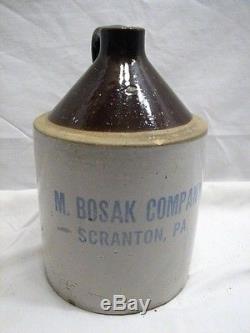M. Bosak Company Scranton, PA Advertising Stoneware Finger Jug Crock