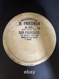 M. Friedman & Co. Stoneware Cheese Butter Crock Blue Grape Pattern Germany Made