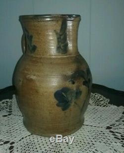 M. T. Miller Newport PA Attributed 2 Gallon Decorated Stoneware Pitcher
