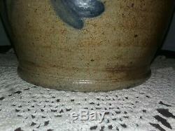 M. T. Miller Newport PA Attributed 2 Gallon Decorated Stoneware Pitcher