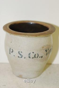 Miniature stoneware crock, PSCO, York, Pa, 1894-1906, 2 13/16 high