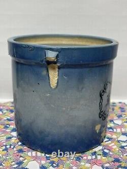 Monmouth Western Stoneware 3 lb. Butter Crock. Marked 3 on the bottom blue