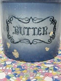 Monmouth Western Stoneware 3 lb. Butter Crock. Marked 3 on the bottom blue