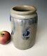 Nr Antique Stoneware 1/2 Gal Pa Canning Or Fruit Jar Crock With Cobalt, Ca. 1875