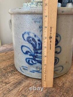 Nice! Antique 19th C Oh Seymour Hartford Salt Glazed Stoneware Crock Cobalt Blue