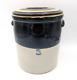 Nice Antique 3 Gallon Stoneware Crock With Dual Tone Coloring Complete With Lid