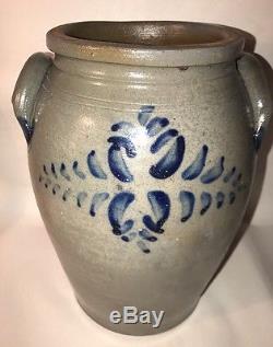 Nice Blue Decorated Stoneware Jar