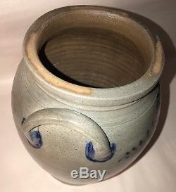 Nice Blue Decorated Stoneware Jar