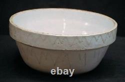 Old Antique Ruckels Pottery Inverted Pyramid Picket Fence Crock Mixing Bowl Tool