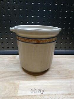 Old Vintage Red Wing Sponge Band Gray Line Stoneware Crock Bucket Tub Canister
