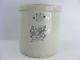 Old Western Stoneware Crock 5 Gallon With Blue Leaf In Nice Condition