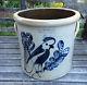 Outstanding Huge 5 Gal Blue Cobalt Decorated Stoneware Crock Exc. Condition Aafa