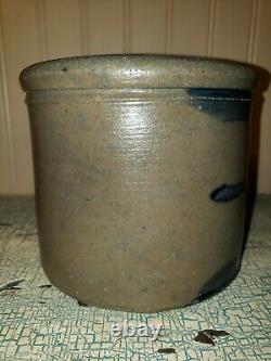 Pa Striper Butter Crock Primitive A Small Size Salt Glaze Stoneware
