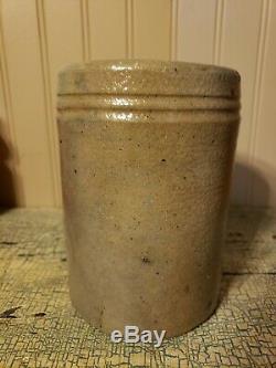 Pa Striper Stovepipe Crock Primitive A Small Size Salt Glaze Stoneware