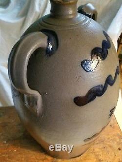 Pa Williams Ovoid Double Handle Jug Cobalt Blue Designs 5 Gal Gray Stoneware