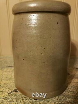 Palatine Wv Striper Wax Sealer Crock Primitive Small Size Salt Glaze Stoneware