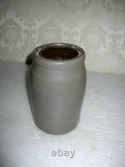 Pennsylvania Stoneware Salt Glaze Stripe Wax Sealer Canner Jar Crock