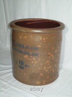 Primitive #2 DONAGHHO Salt Glaze Stoneware Crock Nice Rare Antique Stoneware