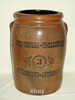 Primitive #3 Unsigned DONAGHHO Salt Glaze Stoneware Crock Nice Display Piece