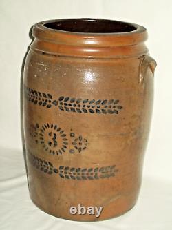 Primitive #3 Unsigned DONAGHHO Salt Glaze Stoneware Crock Nice Display Piece